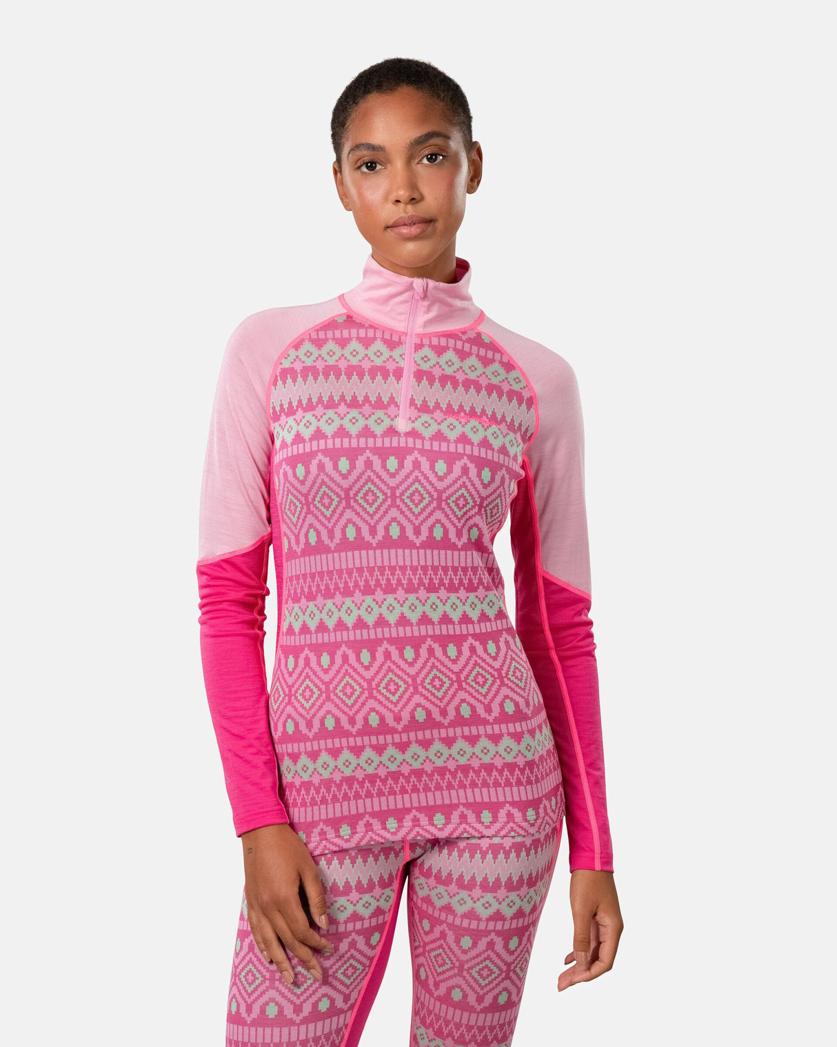 Kari Traa Malia Half-Zip Skiundertrøje Dame - Prism Pink -