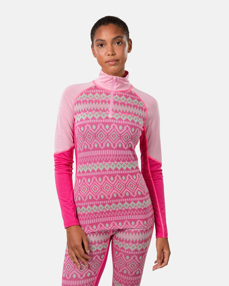 Kari Traa Malia Half-Zip Skiundertøj Sæt Dame - Prism Pink -