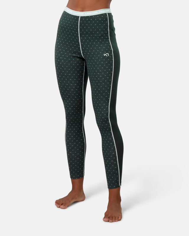 Kari Traa Vilma Half Zip Skiundertøj Sæt Dame - Pine Green -
