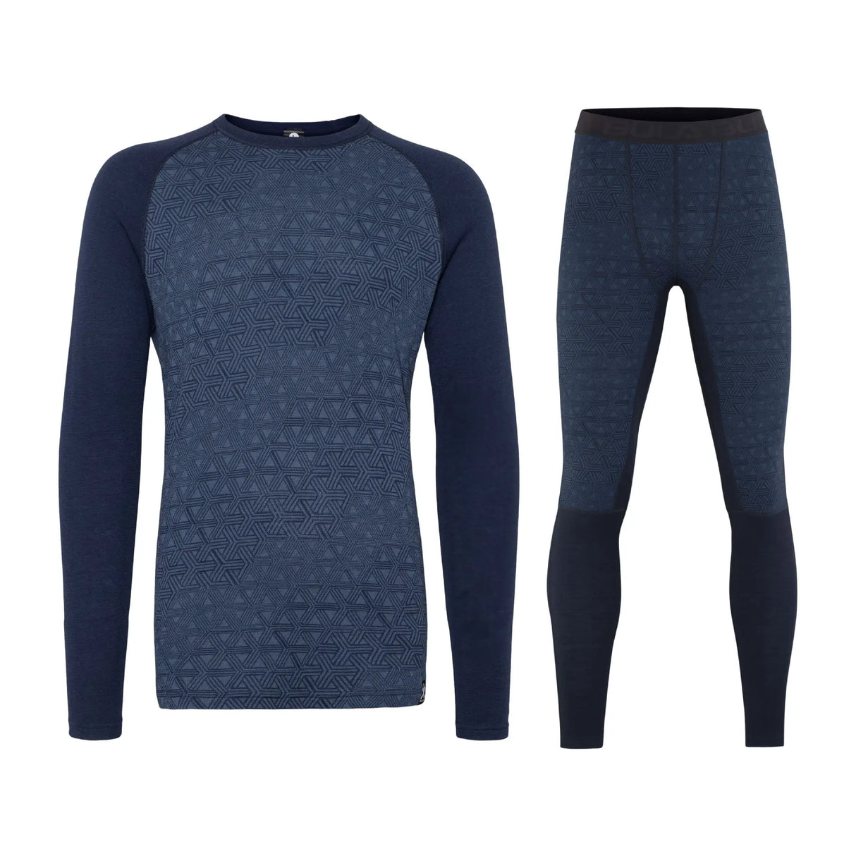 Bula Geo Merino Wool Crew Skiundertøj Sæt Herre - Navy - XL