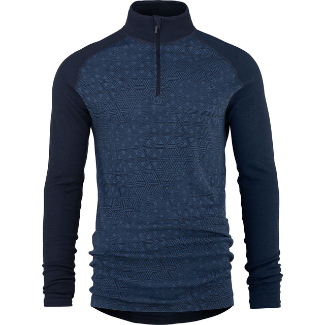 Bula Geo Merino Wool Half Zip Skiundertrøje Herre - Navy - Navy