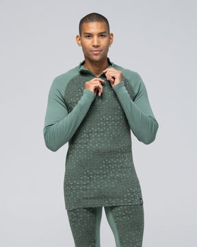 Bula Geo Merino Wool Half Zip Skiundertrøje Herre - Ivy - Ivy