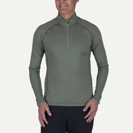 Kjus Men's Feel Half-Zip Skiundertrøje Herre - Green Smoke Pewter