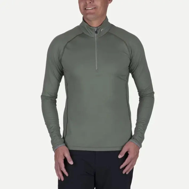 Kjus Men's Feel Half-Zip Skiundertrøje Herre - Green Smoke / Pewter - Green Smoke Pewter