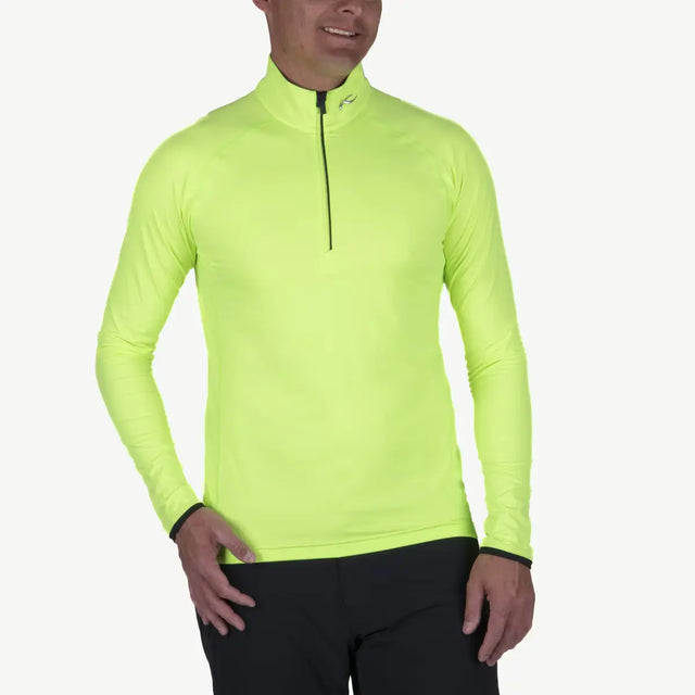 Kjus Men's Feel Half-Zip Skiundertrøje Herre - Limelight / Black - Limelight Black