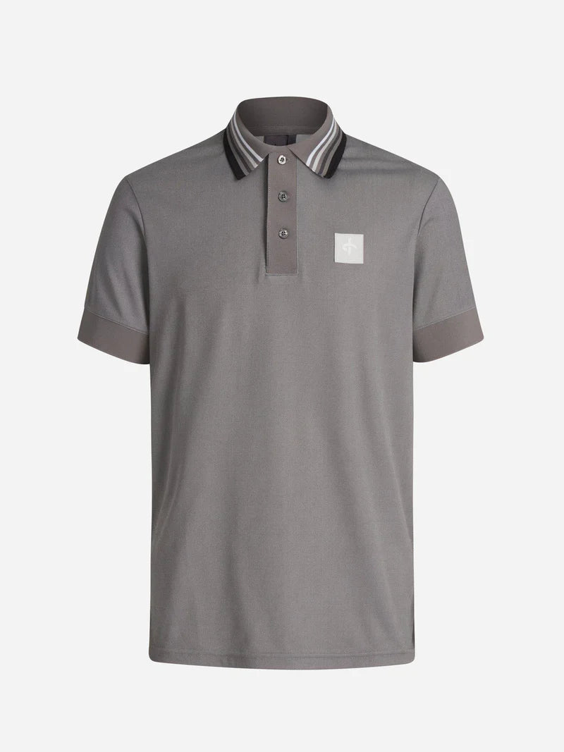 Cross Sportswear M Stripe Polo T-shirt Herre - Undye Grey - Undye Grey