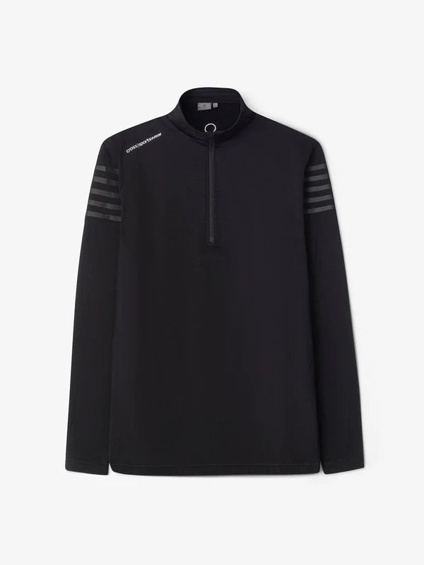 Cross Sportswear M Sporty Half Zip Golf Sweater Herre - Black