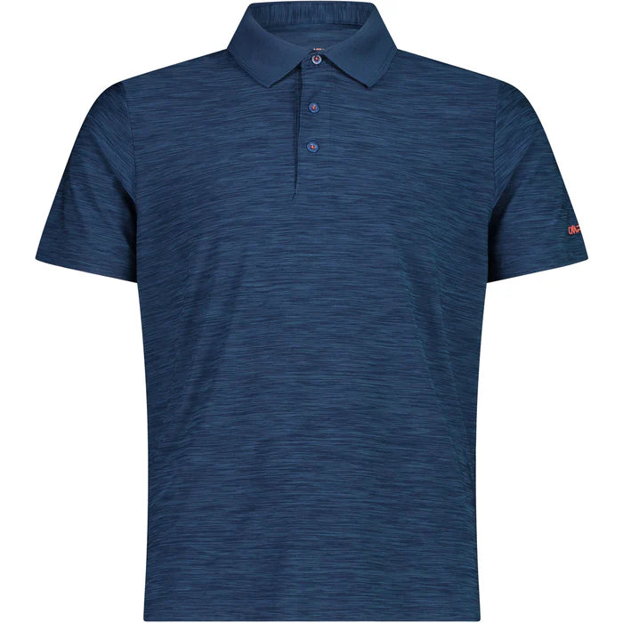 CMP Men's Mèlange Stretch Jersey Poloshirt Polo T-shirt Herre - Ocean Melange - Ocean Melange