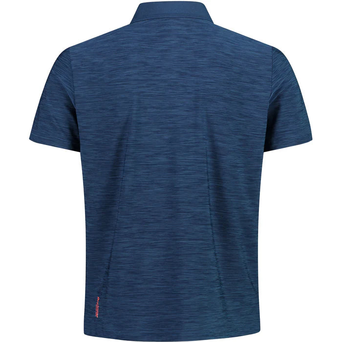 CMP Men's Mèlange Stretch Jersey Poloshirt Polo T-shirt Herre - Ocean Melange -