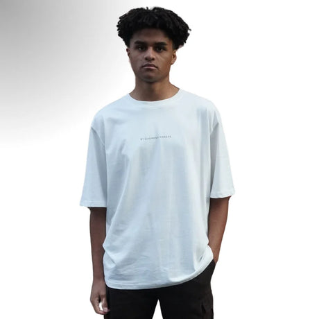 By Garment Makers Michael Oversized Logo Tee T-shirt Herre - Marshmallow - Marshmallow
