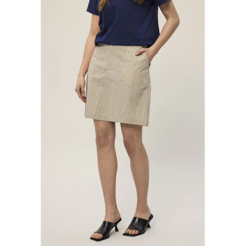 Sea Ranch Nan Skirt Nederdel Dame - Light Sand Stripe
