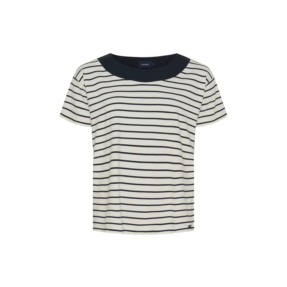 Sea Ranch Patrizia Short Sleeve Tee Kortærmet T-shirt Dame - Pearl Mørk Navy