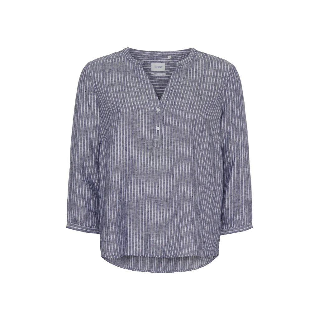 Sea Ranch Odette Shirt Skjortebluse Dame - Indigo Hvid