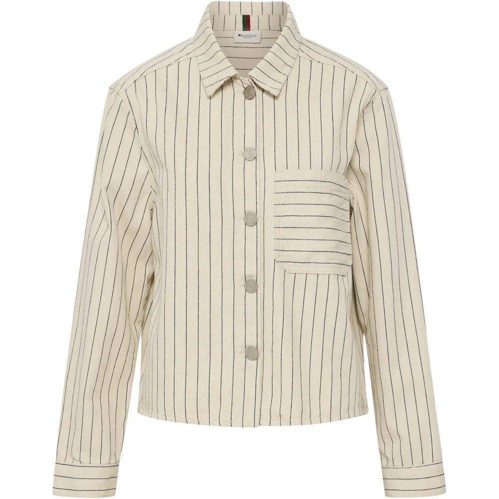 Redgreen Woman Ashley Shirt Jacket Dame – Navy Stripe | Denim skjortejakke i bomuld