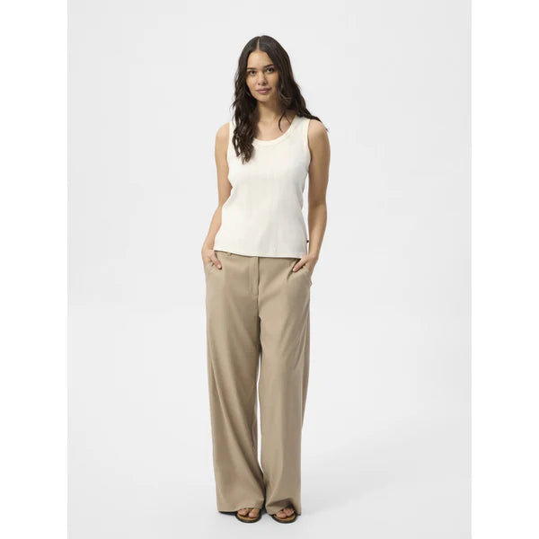Redgreen Woman Cobi Tank Top Dame – Off White | Bomuldstop med pointelle
