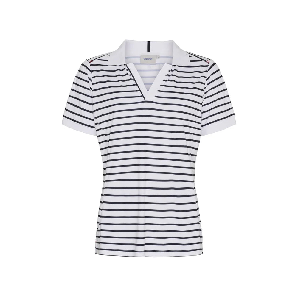 Sea Ranch SR_Annesofie Polo T-shirt Dame - White/Dark Navy - White Dark Navy
