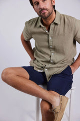 Sebago Linen Shirt Short Sleeve Kortærmet skjorte Herre -