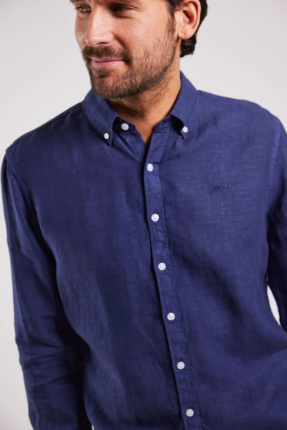 Sebago Linen Shirt Skjorte Herre - Navy