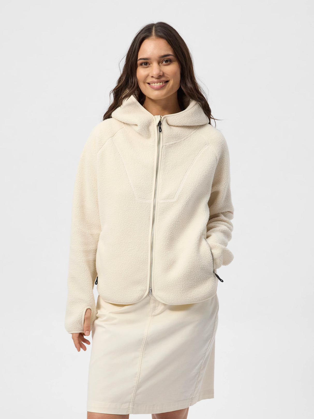 Redgreen Women Sisse Pile Fleece Fleecejakke Dame - Off White - Off White