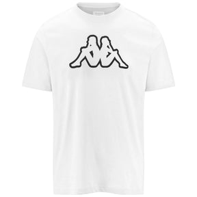 Kappa Logo Korpo Cromen Herre T-shirt - White-Black - White-Black