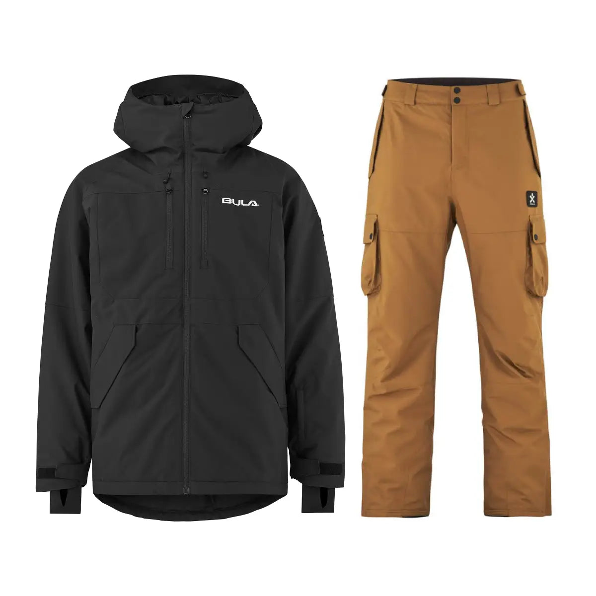 Bula Liftie Insulated Jacket & Pant Skisæt Herre - Black / Rubber - XL