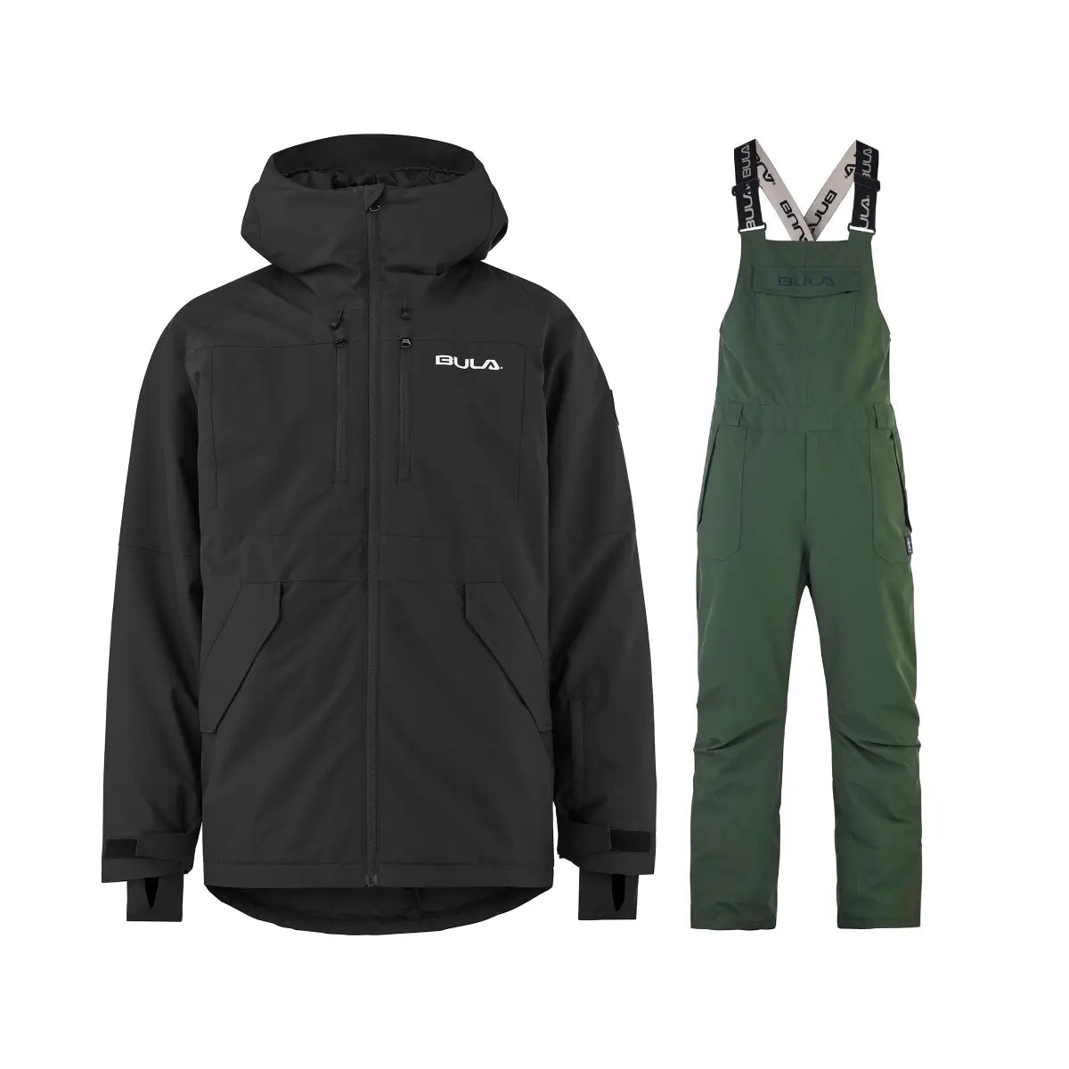 Bula Liftie Insulated Jacket & Bib Pant Skisæt Herre - Black / Dolive