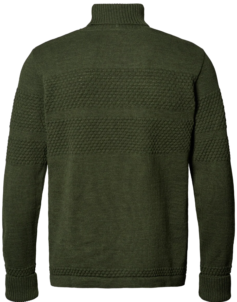 Clipper Saltum pullover med rullekrave Sømandstrøje Herre - Olive Melange