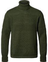 Clipper Saltum pullover med rullekrave Sømandstrøje Herre - Olive Melange