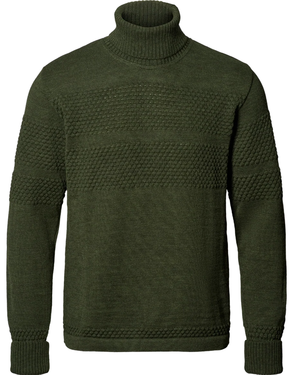 Clipper Saltum pullover med rullekrave Sømandstrøje Herre - Olive Melange
