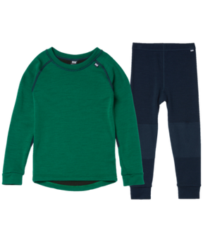 Helly Hansen Kids' HH LIFA® Merino Base Layer Set Skiundertøj Børn - Malachite
