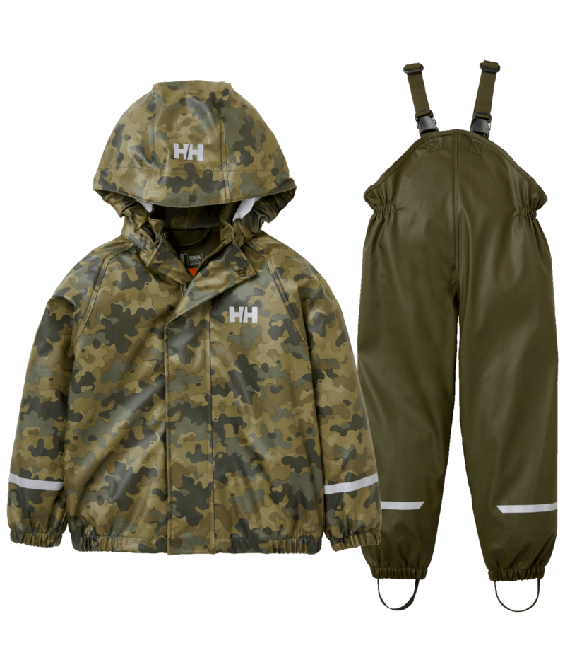 Helly Hansen Kids' Bergen PU AOP Regnsæt Børn - Utility Green 432