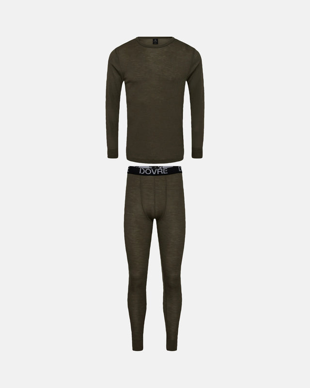 Dovre Skiundertøj Sæt Herre i 100% uld - Grøn - Grøn