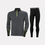 Helly Hansen Men's LIFA® Merino Midweight Half-Zip & Pants Skiundertøj Sæt Herre - Thunder Grey / Black