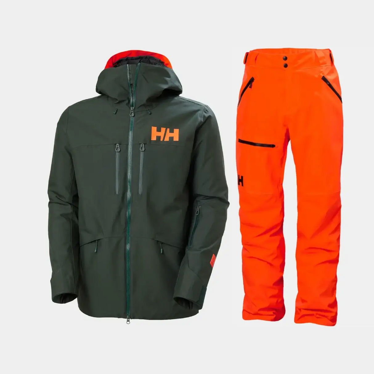 Helly Hansen Men's Garibaldi & Sogn Skisæt Herre - Dark Jungle / Neon Orange