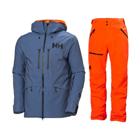 Helly Hansen Men's Garibaldi & Sogn Skisæt Herre - Deep Fjord / Neon Orange - 2XL