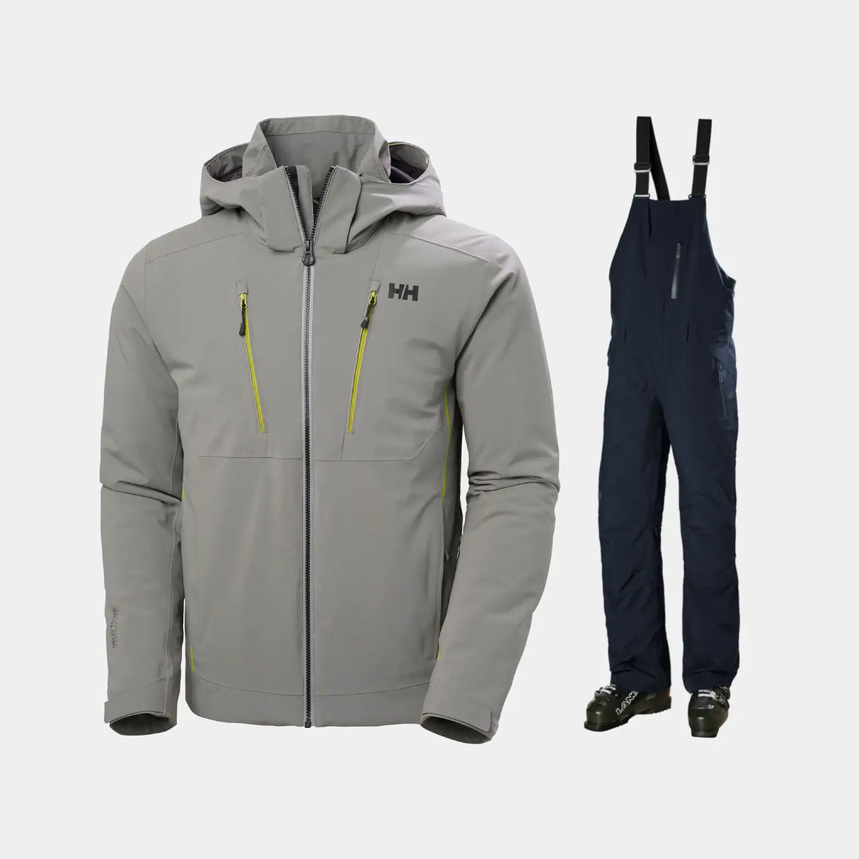 Helly Hansen Men's Alpha 4.0 & Legendary Bib Skisæt Herre - Concrete / Navy