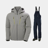 Helly Hansen Men's Alpha 4.0 & Legendary Bib Skisæt Herre - Concrete / Navy - 2XL