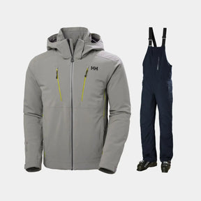 Helly Hansen Men's Alpha 4.0 & Legendary Bib Skisæt Herre - Concrete / Navy - 2XL