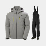 Helly Hansen Men's Alpha 4.0 & Legendary Bib Skisæt Herre - Concrete / Black - 2XL