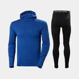 Helly Hansen Men's LIFA® Merino Midweight Base Layer Hoodie Skiundertøj Sæt Herre - Cobolt / Black - 2XL