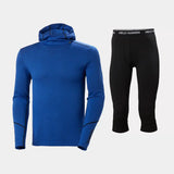 Helly Hansen Men's LIFA® Merino Midweight Base Layer Hoodie 3/4 Skiundertøj Sæt Herre - Cobolt / Black - 2XL