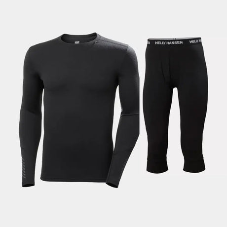 Helly Hansen Men's LIFA® Merino Midweight Crew & 3/4 Pants Skiundertøj Sæt Herre - Black - XXL