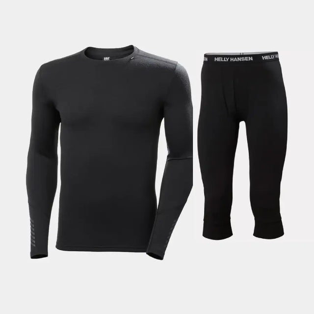 Helly Hansen Men's LIFA® Merino Midweight Crew & 3/4 Pants Skiundertøj Sæt Herre - Black - XXL
