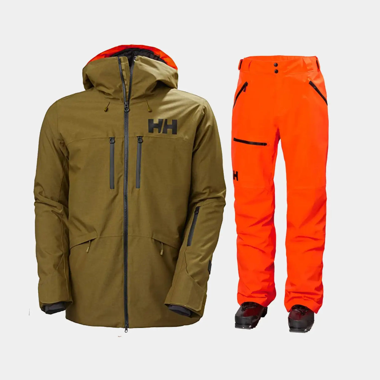 Helly Hansen Men's Garibaldi / Sogn Skisæt Herre - Uniform Green / Neon Orange