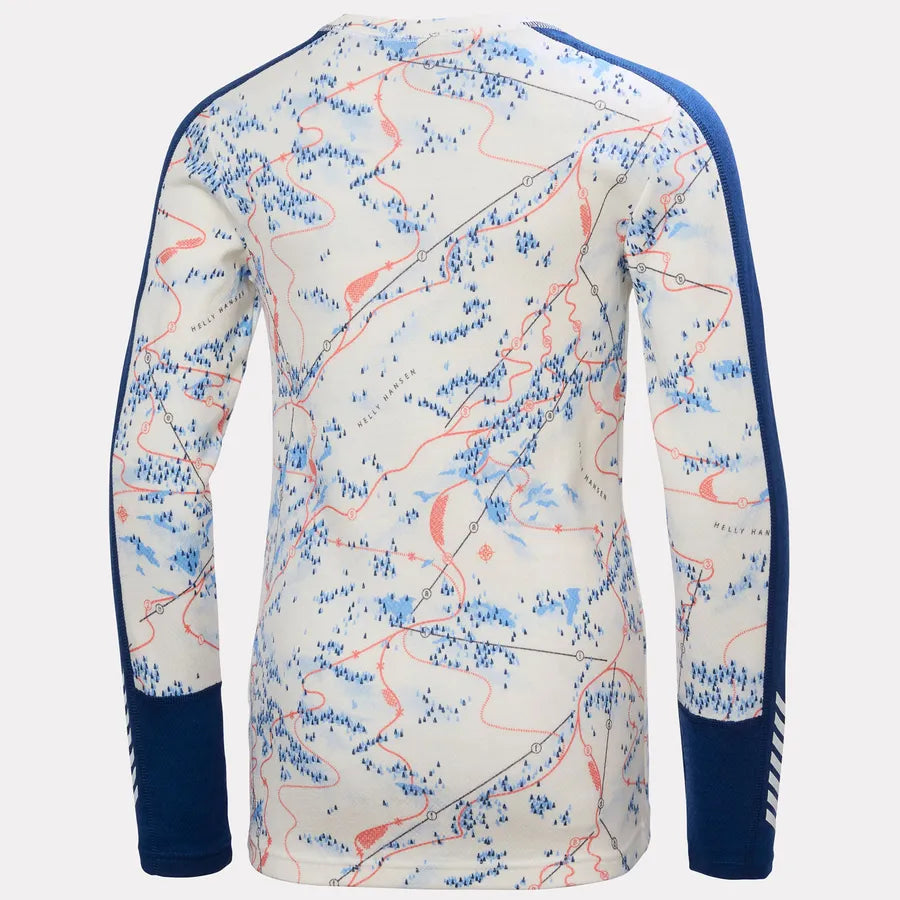 Helly Hansen Juniors' Graphic LIFA® Merino Base Layer Set Skiundertøj Børn - Dark Blue AOP