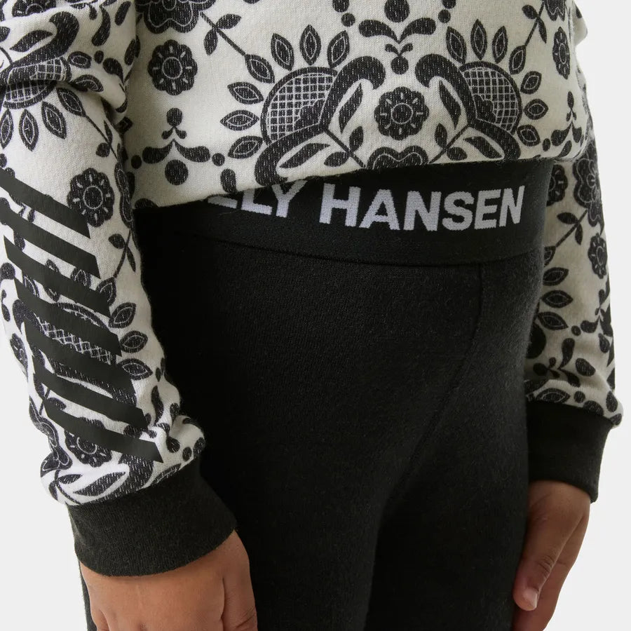 Helly Hansen Kids' Graphic LIFA® Merino Wool Base Layer Set Skiundertøj Børn - Black AOP