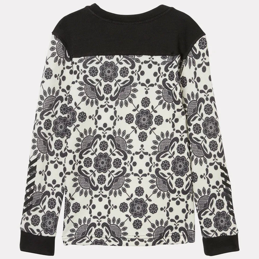 Helly Hansen Kids' Graphic LIFA® Merino Wool Base Layer Set Skiundertøj Børn - Black AOP