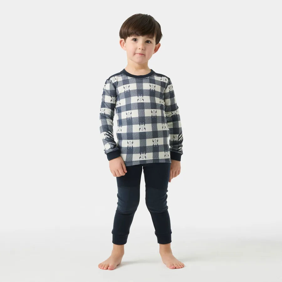 Helly Hansen Kids' Graphic LIFA® Merino Wool Base Layer Set Skiundertøj Børn - Navy