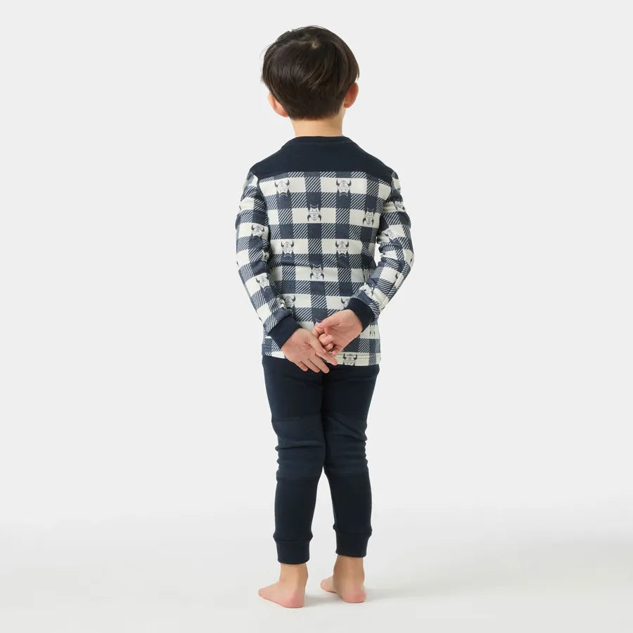 Helly Hansen Kids' Graphic LIFA® Merino Wool Base Layer Set Skiundertøj Børn - Navy