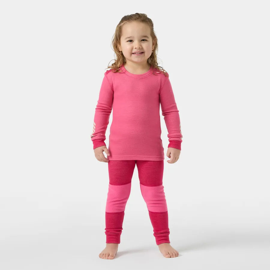 Helly Hansen Kids' LIFA® Merino Wool Base Layer Set Skiundertøj Børn - Hot Pink